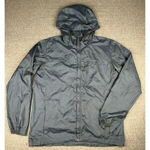Roark Revival Mens Windbreaker Jacket Navy Blue Hooded Full Zip Size Medium